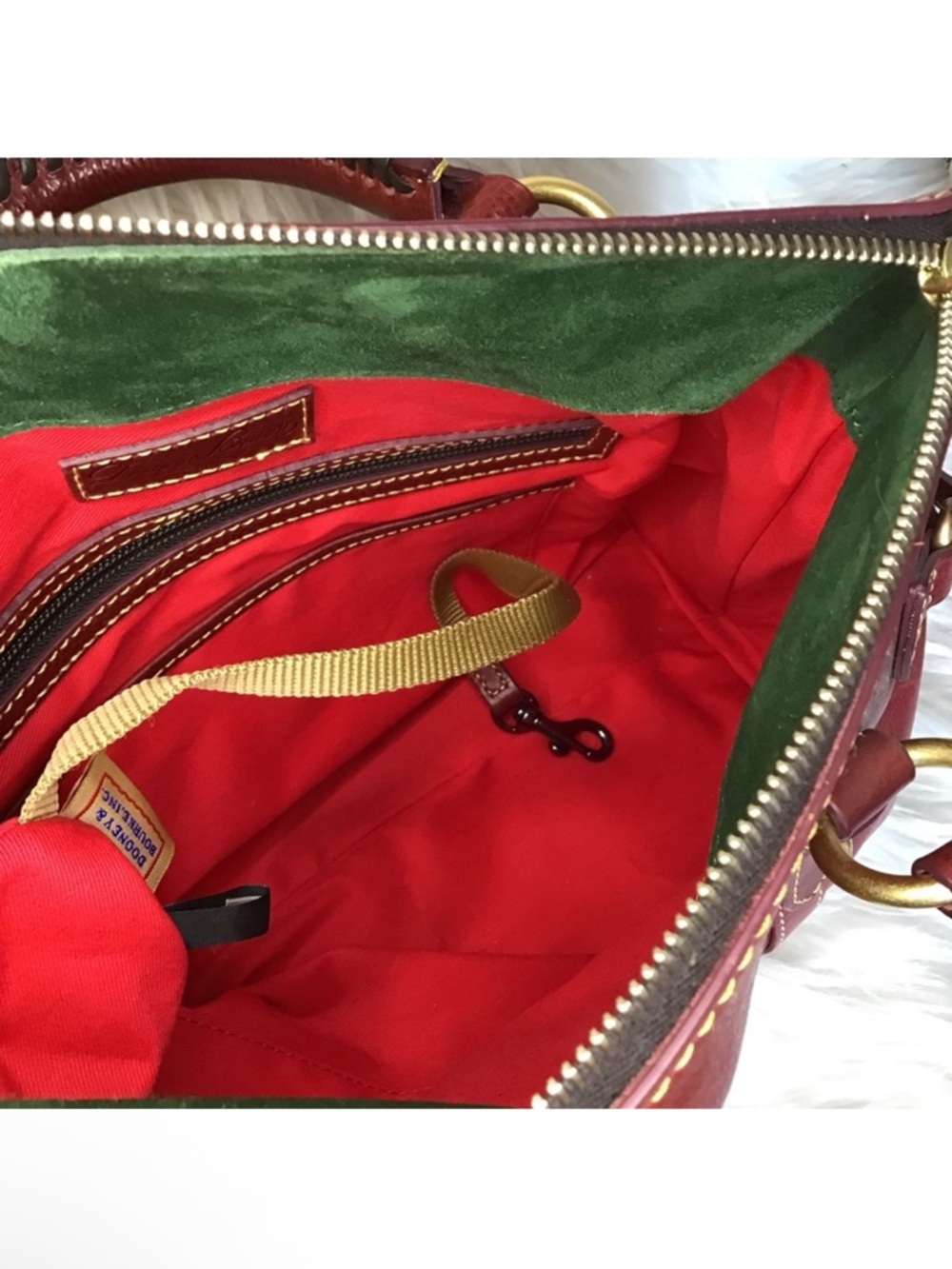 Dooney and Bourke Florentine Satchel in Bordeaux - Picture 14 of 16
